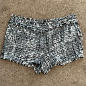 Rachel Zoe Tweed shorts w/ Chain Details